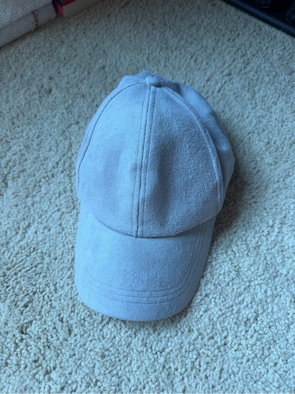 Free People Pale gray Suede Baseball Cap
